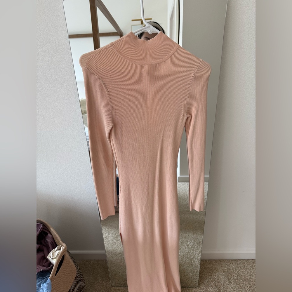 Lovers and Friends Pink Knit Maxi Dress with Slit XS - Picture 8 of 9